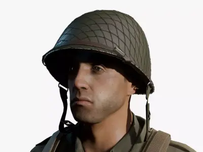 WW2 US Soldier Low-poly 3D model
