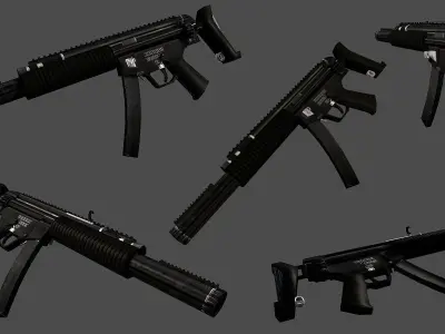 Near Future SMG MP5 lowpoly Low-poly 3D model