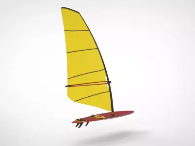 Wind surfing 3D model