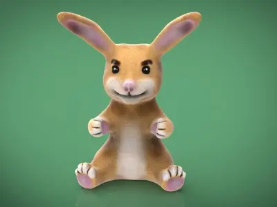 RABBIT TOY Low-poly 3D model