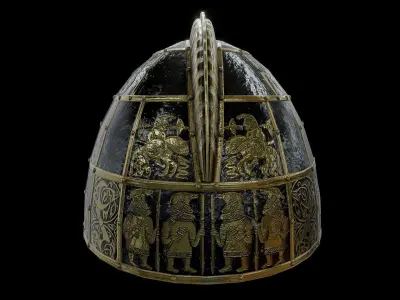 Vendel period Viking Helmet  Low-poly 3D model