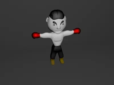 Man cartoon character Free low-poly 3D model