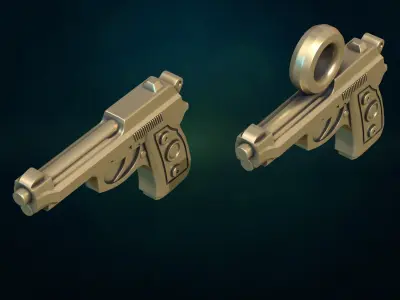 Gun III and pendant 3D print model
