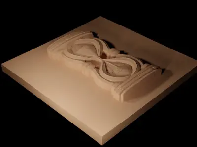 Hourglass CNC 3d Print High Relief Sand Casting 3D print model