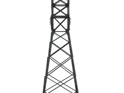 Power lines LEP-U35 Low-poly 3D model