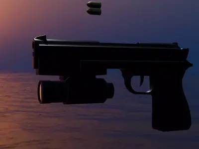 Pistola Modular Game ready Low Poly Low-poly 3D model