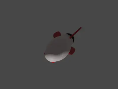 Cartoon Type Rocket Low-poly 3D model