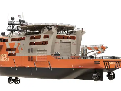 Offshore Construction Vessels OCV Orange 3D model