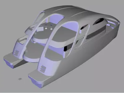 Catamaran boat 3D model