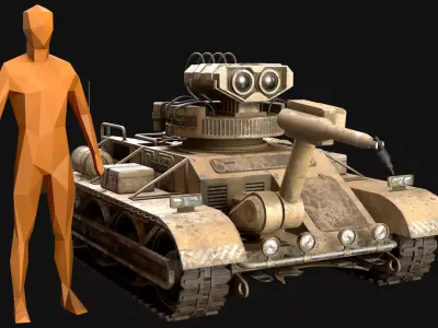 Robot Concept-3-Desert-Dirty Low-poly 3D model