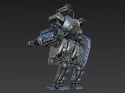 Sci-Fi Combat Robot Pack PBR 3D Models Low-poly 3D model