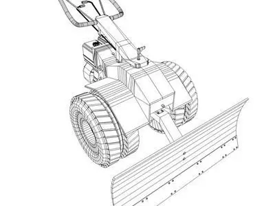 snowblade snow blower 3D model