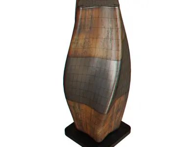 Iron and Wood - Industrial decor object Low-poly 3D model