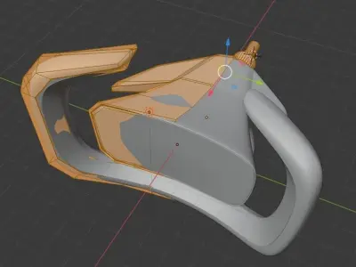 Futuristic car steering design concept 3D model Low-poly 3D model