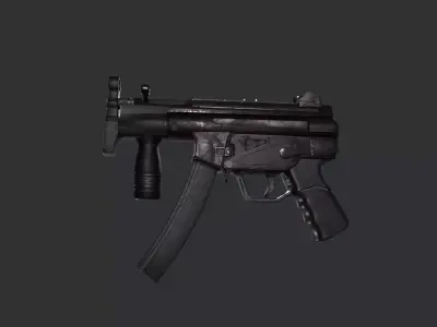 MP5k weapon Low-poly 3D model
