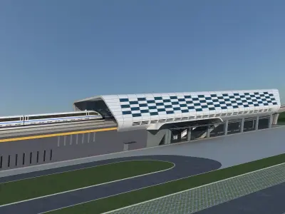 Light Rail Station 07 3D model