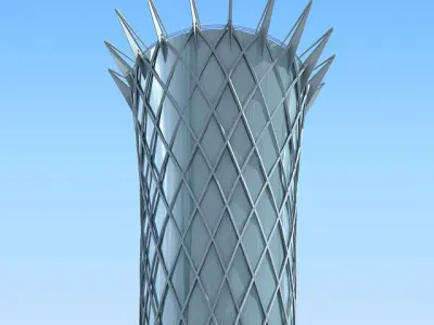Modern glass city tower Building 81 3D model
