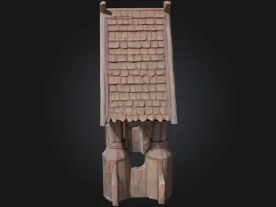 Nordic Carved Gatehouse  A Sentinel of Ancient Nordic  3D model