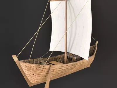 Brugge Boot Low-poly 3D model