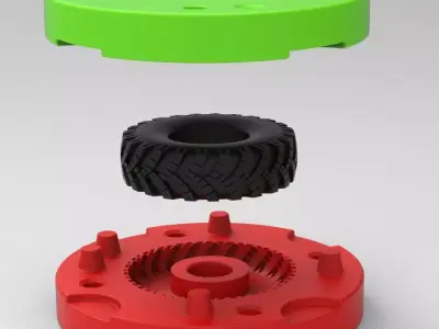 Mold for diecast military Ural tire OI-25 Scale 1 to 25 3D print model