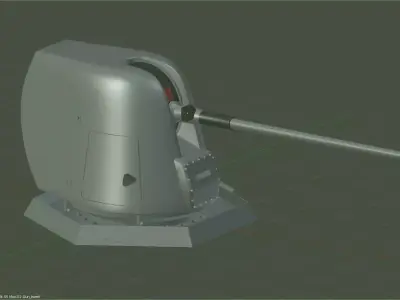 127mm Mk45 L54 Mod0-2 naval gun 3D model