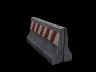 Pixel LowPoly F-Shape Barrier  Free low-poly 3D model