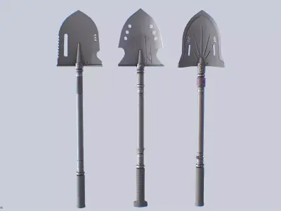 Combat shovel collection 3D Model Pack