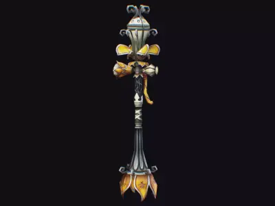 Magic Wand Rod Stick Fairy Staff Scepter Inventory Item Low-poly 3D model buy