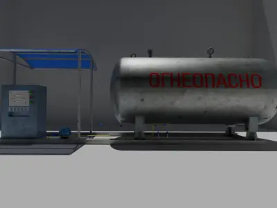 Gas station Free low-poly 3D model purchase