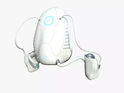 Jetpack H01 White Blue - SciFi Character Design Low-poly 3D model