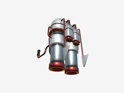 Jetpack C07 Red Steel - SciFi Character Design Free low-poly 3D model