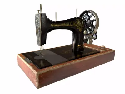 Old Singer Sewing Machine Low-poly 3D model