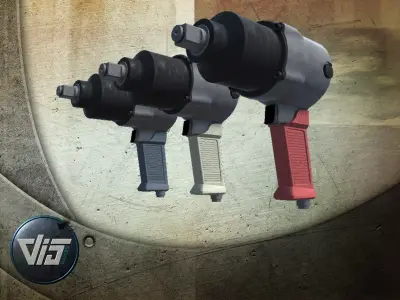 Pneumatic Screwdriver - PBR Low-poly 3D model