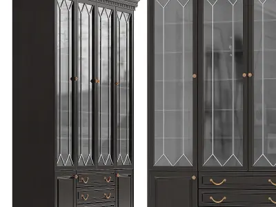 Door bookcase in Antique color 3D model