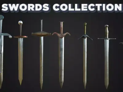 Sword set Low-poly 3D model
