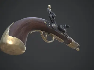 Medieval Pistol Low-poly 3D model purchase