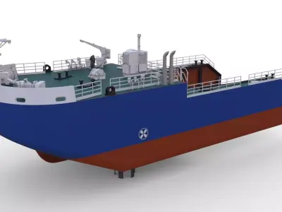 Detachable icebreaking bow  Self propelled for Tug Boat 32 3D print model