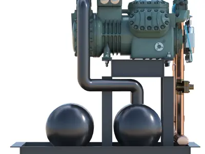 Multicompressor industrial refrigeration units 3D model
