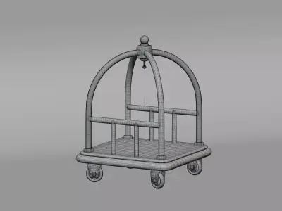 Luggage trolly Low-poly 3D model