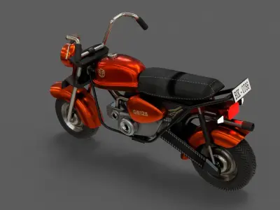 Stylized Cartoon Bike Low-poly 3D model
