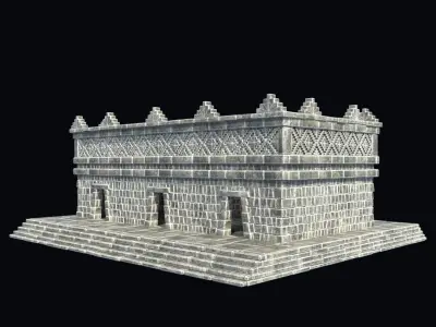 BUILDING AZTEC MAYAN INCA STONE HOUSE TEMPLE COLLECTION Low-poly 3D model