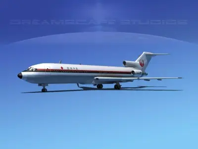 Boeing 727-200 Japan Airlines 3D model