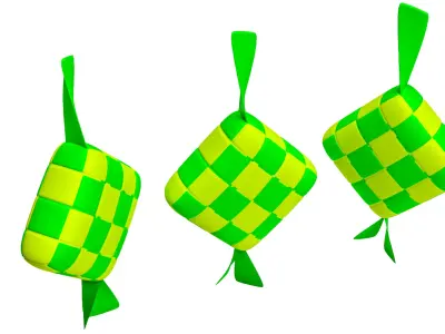 Traditional Ketupat Ornament 3D Printable Decorative Model 3D model