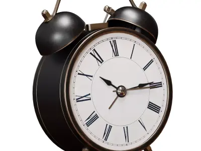 Old antique alarm clock 3D model