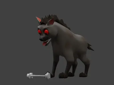 Hyna animal Low-poly 3D model