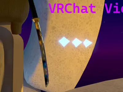VRChat Katana Stylized Sword Poiyomi Shader Free low-poly 3D model