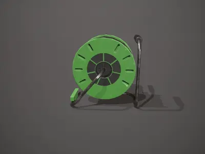 Black and Green Extension Cable Low-poly 3D model