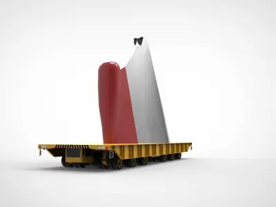 hull trailer at the shipyard 3D model