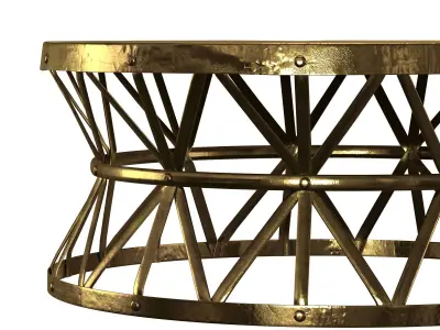 Brass Hammered Coffee Table 3D model