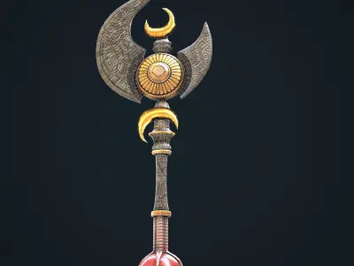 Stylize Battle Axe  Low-poly 3D model